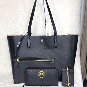 NWT TORY BURCH 4 SET Matching  Shoulder Tote Bag Purse Handbag Wallet + +